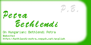 petra bethlendi business card